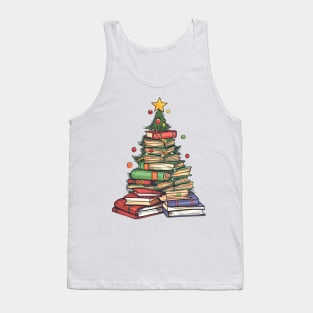 christmas book tree Tank Top